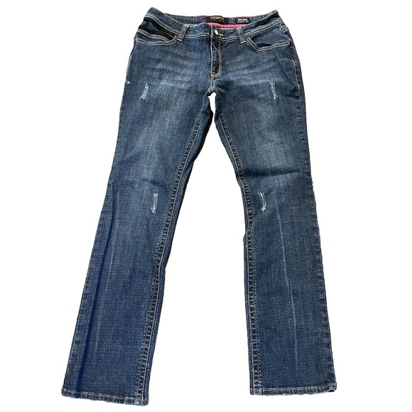 ROCA WEAR WOMENS SIMONE STRAIGHT LEG JEANS SZ 13 EMBELLISHED POCKETS - Picture 2 of 7